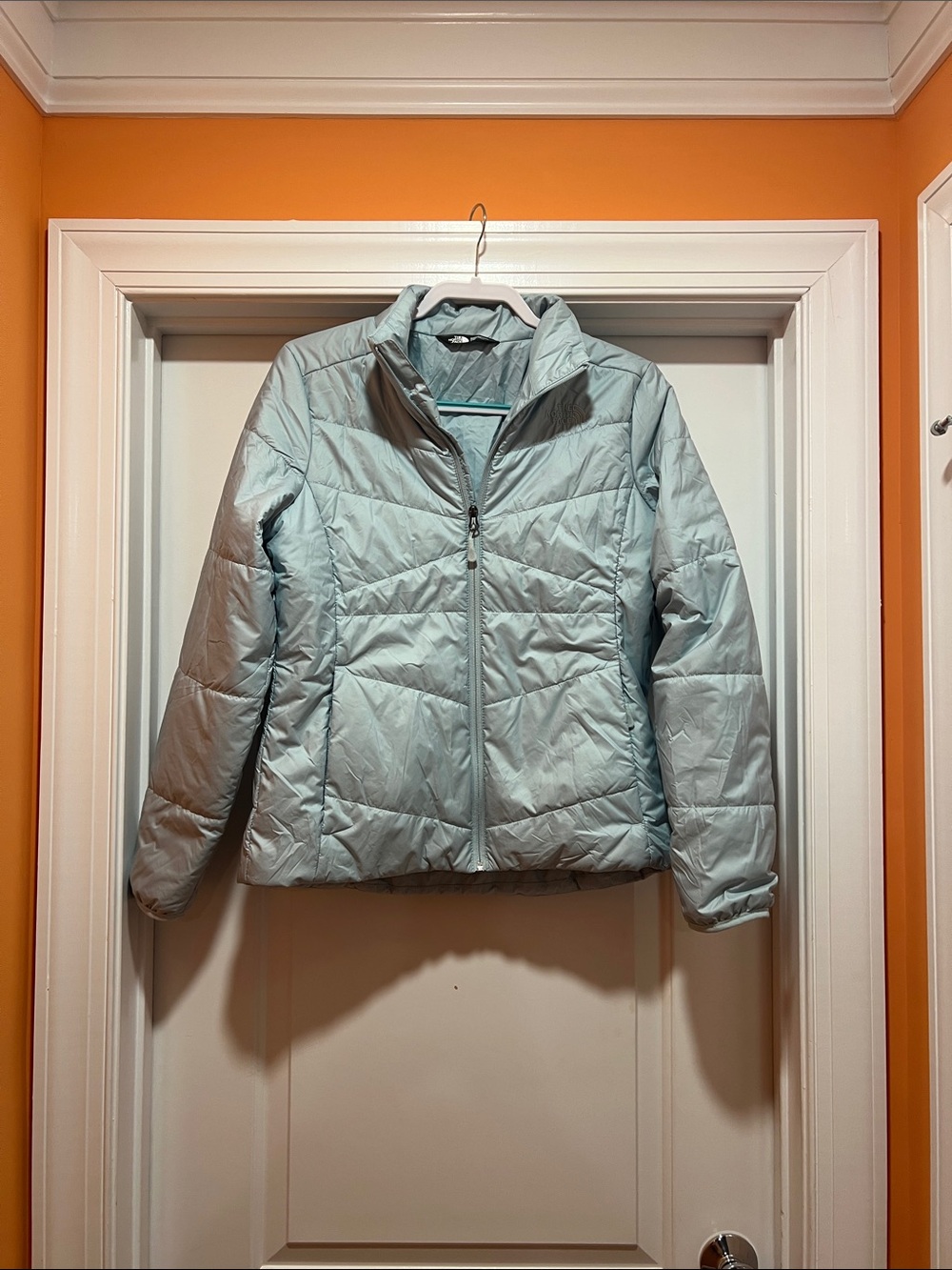 North Face Light Blue Packable Quilted Jacket - Women's
